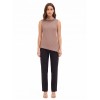 Rinascimento Checked Top with Draped Neckline and Asymmetrical Cut