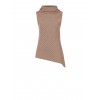 Rinascimento Checked Top with Draped Neckline and Asymmetrical Cut