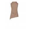 Rinascimento Checked Top with Draped Neckline and Asymmetrical Cut