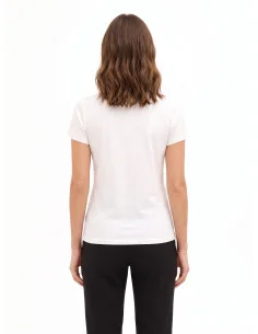 T-shirt coupe classique en coton avec imprimé tendance laminé et strass « Rinascimento » 2
