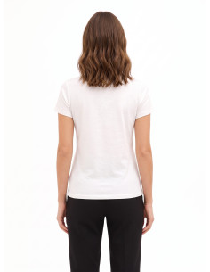 T-Shirt Regular In Cotone Con Stampa Fashion Laminata E Strass Rinascimento 2