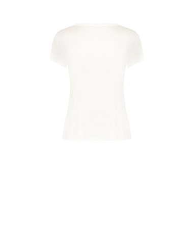 T-Shirt Regular In Cotone Con Stampa Fashion Laminata E Strass Rinascimento