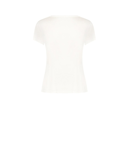 T-shirt coupe classique en coton avec imprimé tendance laminé et strass « Rinascimento »