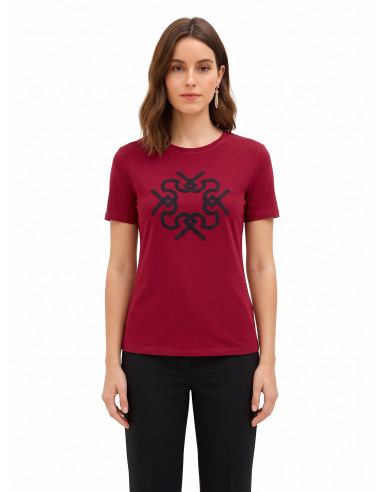 Regular-fit cotton T-shirt with embossed ‘Rinascimento’ logo print