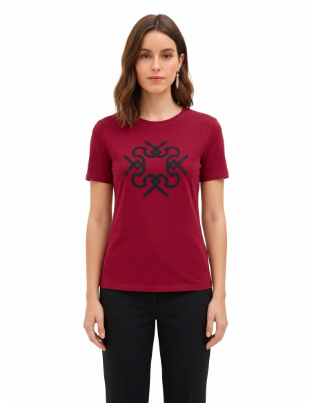 T-shirt coupe classique en coton avec logo « Rinascimento » en relief
