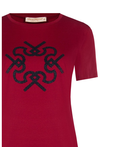 Regular-fit cotton T-shirt with embossed ‘Rinascimento’ logo print