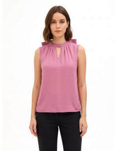 Rinascimento Flowing Blouse in Lyocell Blend with a Bow at the Back