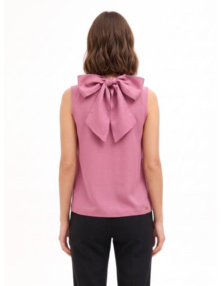 Blusa Fluida In Misto Lyocell Con Fiocco Dietro Rinascimento