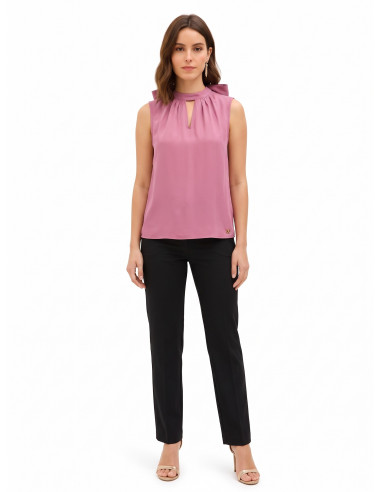 Rinascimento Flowing Blouse in Lyocell Blend with a Bow at the Back