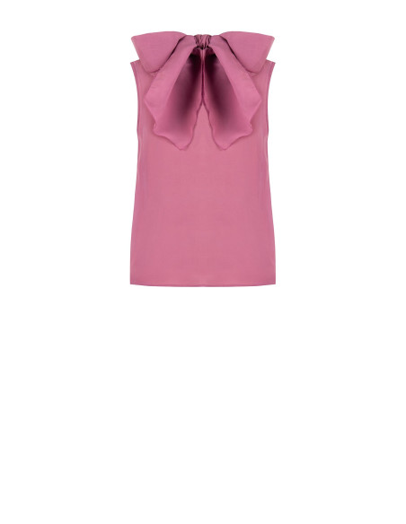 Blouse fluide en mélange de lyocell avec nœud dans le dos « Rinascimento »