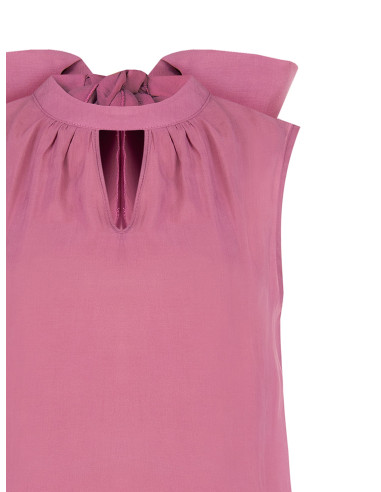 Blouse fluide en mélange de lyocell avec nœud dans le dos « Rinascimento »