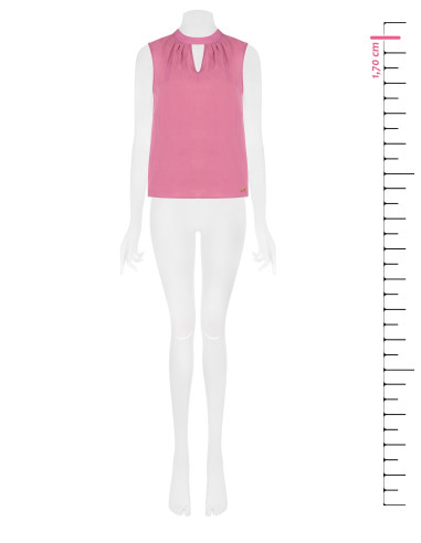 Blouse fluide en mélange de lyocell avec nœud dans le dos « Rinascimento »