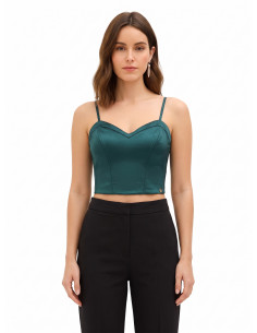 Crop Top Bustier In Raso Con Stecche Rinascimento