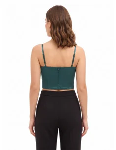 Crop Top Bustier In Raso Con Stecche Rinascimento 2