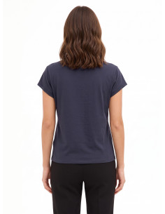 Regular-fit T-shirt in a cotton blend with the word ‘Dreamer’ in thin chain stitch – Rinascimento 2
