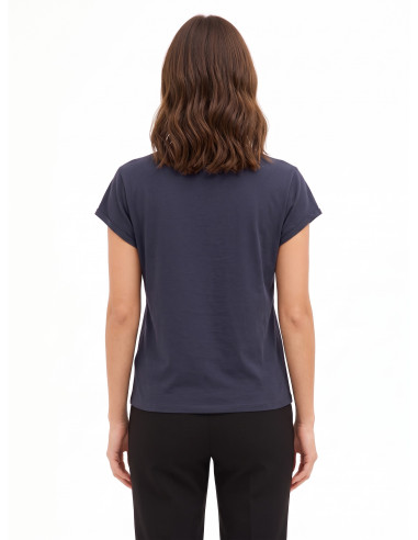 T-Shirt Regular In Misto Cotone Con Scritta Dreamer In Catena Sottile Rinascimento
