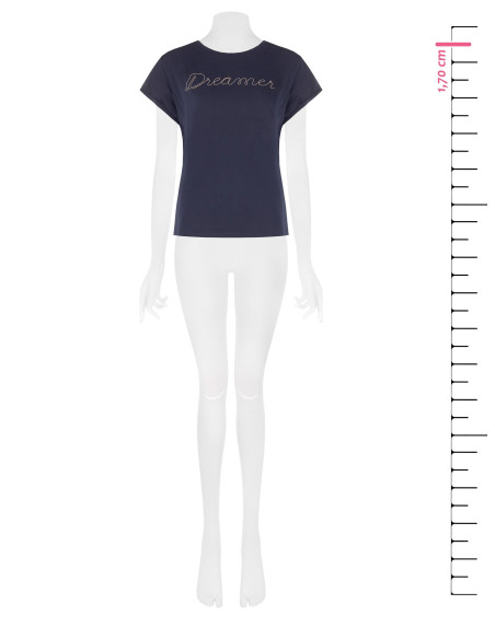 T-Shirt Regular In Misto Cotone Con Scritta Dreamer In Catena Sottile Rinascimento