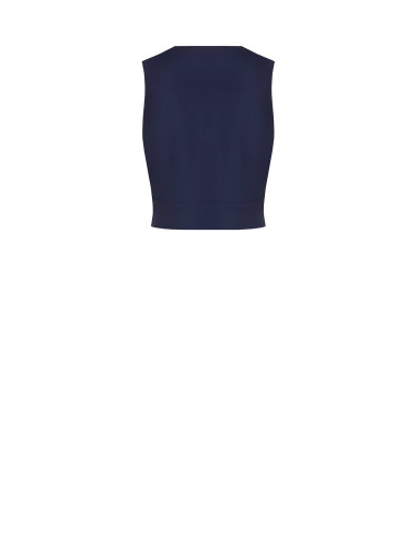 Cadi Fabric Cross-Over Top with Rinascimento Jewelled Button
