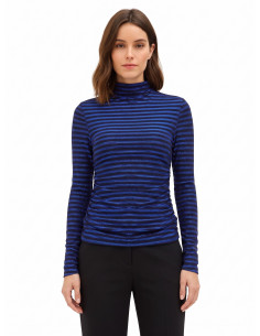 Top A Lupetto A Righe In Lurex Arricciato Sui Lati Rinascimento