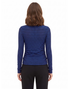 Striped Turtleneck Top in Lurex, Gathered at the Sides – Rinascimento 2