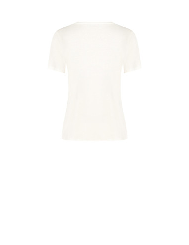 T-shirt coupe classique en coton avec imprimé géométrique et détails laminés « Rinascimento »