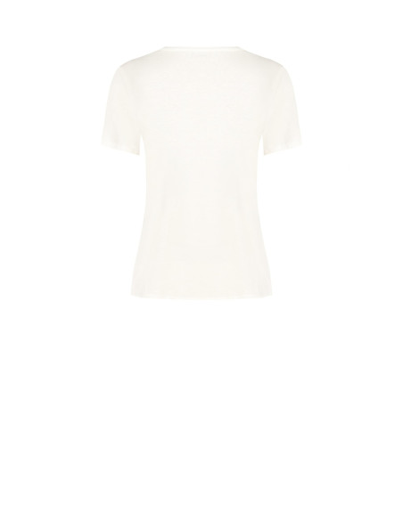 T-shirt coupe classique en coton avec imprimé géométrique et détails laminés « Rinascimento »