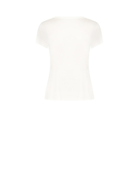 Regular-fit cotton T-shirt with a flocked spotted heart print by Rinascimento