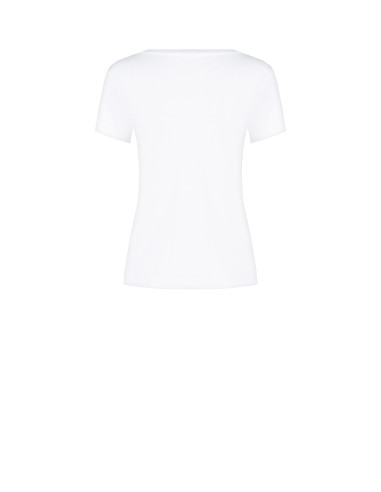 T-Shirt Regular In Misto Cotone Con Stampa Sfilata In Floccato Rinascimento