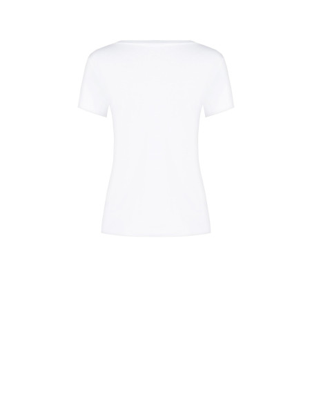 T-shirt coupe classique en coton mélangé, avec imprimé « Sfilata » en flocage « Rinascimento »