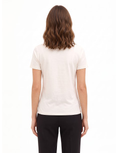 T-Shirt Regular In Misto Cotone Stampa Figura Femminile Con Cristalli Rinascimento 2