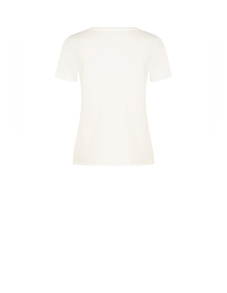 T-Shirt Regular In Misto Cotone Stampa Figura Femminile Con Cristalli Rinascimento