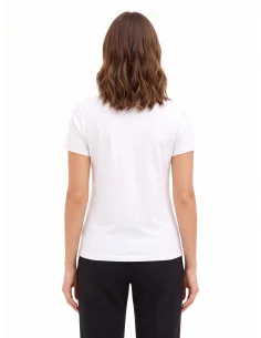 T-shirt coupe classique en coton mélangé, avec imprimé « slogan » et strass « Rinascimento » 2
