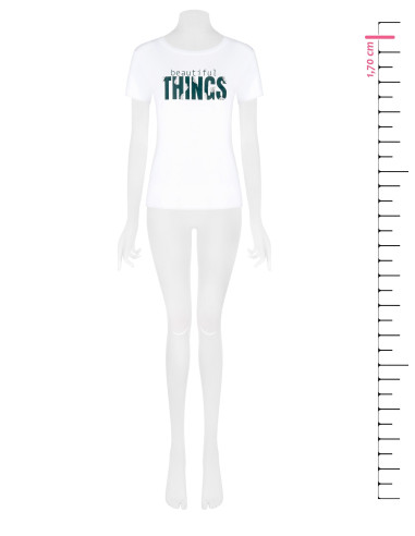 T-Shirt Regular In Misto Cotone Con Stampa Slogan Con Strass Rinascimento