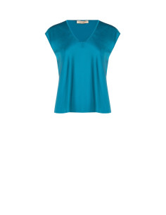 Blusa Fluida In Raso Con Scollo A V Rinascimento