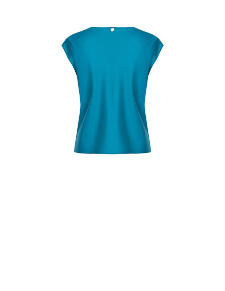 Blouse fluide en satin à encolure en V de style Rinascimento