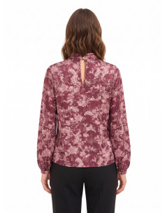 Blusa Fluida In Raso Con Stampa Paisley E Collo Arrotolato Rinascimento 2