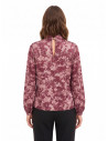 Blouse fluide en satin à imprimé paisley et col roulé « Rinascimento »