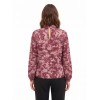 Blusa Fluida In Raso Con Stampa Paisley E Collo Arrotolato Rinascimento