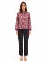 Blouse fluide en satin à imprimé paisley et col roulé « Rinascimento »