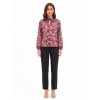 Blusa Fluida In Raso Con Stampa Paisley E Collo Arrotolato Rinascimento