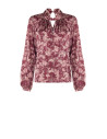 Blouse fluide en satin à imprimé paisley et col roulé « Rinascimento »