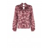 Blusa Fluida In Raso Con Stampa Paisley E Collo Arrotolato Rinascimento