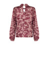Blouse fluide en satin à imprimé paisley et col roulé « Rinascimento »