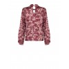 Blusa Fluida In Raso Con Stampa Paisley E Collo Arrotolato Rinascimento