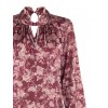 Blusa Fluida In Raso Con Stampa Paisley E Collo Arrotolato Rinascimento