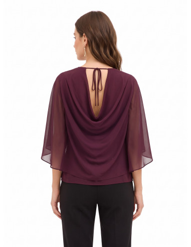Blouse fluide en georgette avec cape intégrée « Rinascimento »