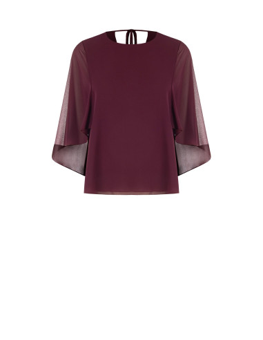 Rinascimento Flowing Georgette Blouse with Integrated Cape