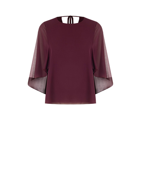 Rinascimento Flowing Georgette Blouse with Integrated Cape