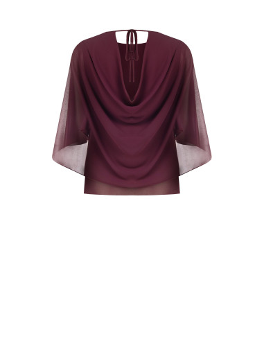Blouse fluide en georgette avec cape intégrée « Rinascimento »