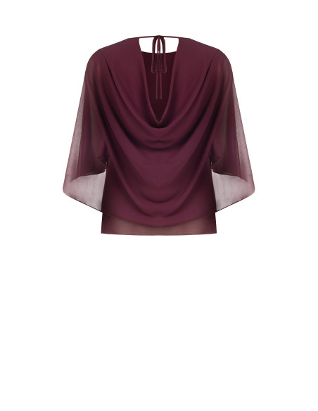 Blusa Fluida In Georgette Con Mantella Integrata Rinascimento
